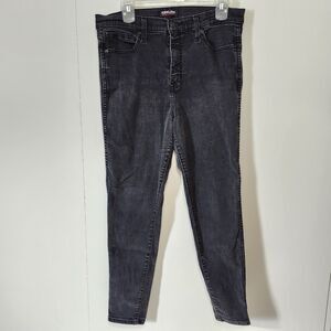 Kirkland Signature Womens High Rise Skinny Jeans Black Stretch Size 14